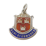 Sterling Silver Enamel Bury St Edmunds Charm Pendant Vintage c1970