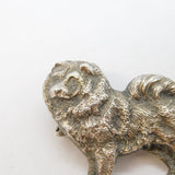 20th Century Cast Sterling Silver Chow Chow Dog Brooch Pin Vintage c1950s