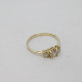 Sterling Silver Three Stone Set Graduating CZ Dress Ring Modern c1990 Size P