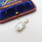 Sterling Silver Diamante Drop Charm Pendant Vintage c1970