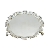 George II Sterling Silver Pie Crust Edge Salver Dish Antique 1735 London