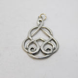 Sterling Silver Celtic Drop Charm Pendant Vintage c1970s