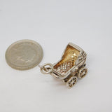 Sterling Silver Baby in the Pram Charm Pendant Vintage c1970