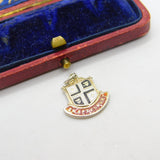 Sterling Silver and Enamel Shaftesbury Travel Shield Charm Pendant Vintage c1970