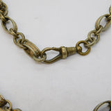 19th Century White Metal Floral Pattern Cable Link Watch Chain Antique c1880s