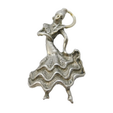 Sterling Silver Flamenco Dancer Charm Pendant Vintage c1970