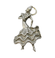 Sterling Silver Flamenco Dancer Charm Pendant Vintage c1970