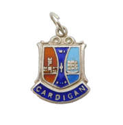 Sterling Silver Enamel Cardigan Charm Pendant Vintage c1970s