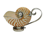 20th Century American Sterling Silver Nautilus Shell Sauce Boat Antique c1930s