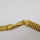 Gold on Sterling Silver Honeycomb Link Chain Necklace Vintage c1990s