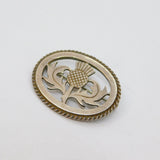 Scottish Sterling Silver Cutwork Thistle Symbol Brooch Pin Modern 1989 Edinburgh