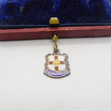 Sterling Silver and Enamel Ingoldmells Travel Shield Charm Pendant Vintage c1970