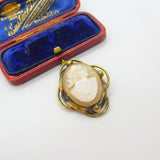 Victorian Rolled Gold Carved Shell Cameo Brooch Pin c1900 Antique