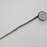 Victorian Sterling Silver & Cabochon Cut Moonstone Stick Pin Antique