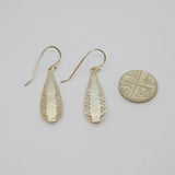 Pair of Sterling Silver Mother Of Pearl Filigree Drop Earrings Modern c2000