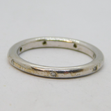 Sterling Silver 7 White Topaz Modernist Band Ring Contemporary c2000 Size R