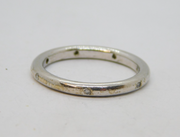Sterling Silver 7 White Topaz Modernist Band Ring Contemporary c2000 Size R