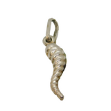 Sterling Silver Textured Horn Of Plenty Charm Pendant Vintage c1970s