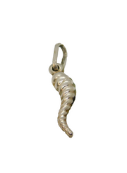 Sterling Silver Textured Horn Of Plenty Charm Pendant Vintage c1970s