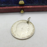 Edwardian Sterling Silver 'Sid' Christening Name Token Sixpence Coin Charm c1905