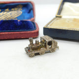 Sterling Silver Steam Train Engine Charm Pendant Vintage c1970