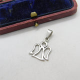 Sterling Silver Angel Drop Charm Pendant Vintage c1970