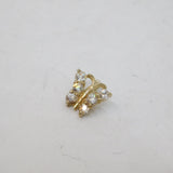 Sterling Silver CZ Tiny Butterfly Pendant Contemporary c1990s