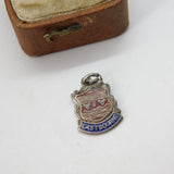 Sterling Silver Enamel Eastbourne Travel Shield Charm Pendant Vintage c1970