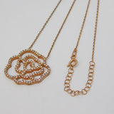Rose Gold on Sterling Silver Spinel Set Floral Pendant Necklace Vintage