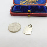 Sterling Silver and Enamel Cardigan Travel Shield Charm Pendant Vintage c1970