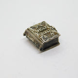 Sterling Silver Opening Bible With Heart-Shape Lock Charm Pendant Vintage c1970