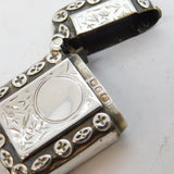 Victorian Aesthetic Movement Sterling Silver Vesta Case Antique 1898 Birmingham