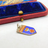 Sterling Silver & Enamel Hampshire England Charm Pendant Vintage c1970