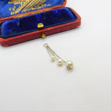 Sterling Silver Faux Pearl Trio Drop Charm Pendant Vintage c1970