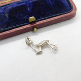 Sterling Silver Stork with the Baby Charm Pendant Vintage c1970