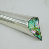 Polish Sterling Silver Large Abalone Modernist Brooch Vintage c1980 26g