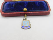 Sterling Silver and Coloured Enamel Travel Shield Honiton Charm Vintage c1970