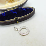 Sterling Silver Letter 'O' with Diamond Paste Charm Pendant Vintage c1970