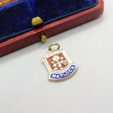 Sterling Silver and Enamel Matlock Travel Shield Charm Pendant Vintage c1970