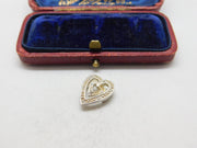 Sterling Silver Intertwined Heart Charm Pendant Vintage c1970