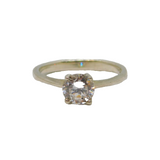 Sterling Silver Spinel Solitaire Engagement Ring Contemporary c1990 Size K