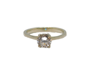 Sterling Silver Spinel Solitaire Engagement Ring Contemporary c1990 Size K