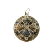 Victorian Scottish Sterling Silver, Granite & Agate Cross Pendant Antique c1860s