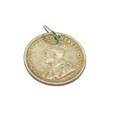 Sterling Silver George V Canadian 10 Cents Coin Charm Pendant Antique 1916
