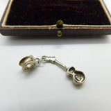 Sterling Silver Guitar Charm Pendant Vintage c1970
