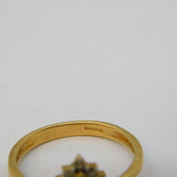 9ct Yellow Gold, Pear-Cut Citrine & Diamond Dress Ring Vintage Birmingham