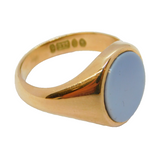 9ct Yellow Gold & Oval-Cut Sardonyx Signet Ring Vintage 1963 London