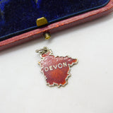 Sterling Silver and Enamel Devon Travel Shield Charm Pendant Vintage c1970