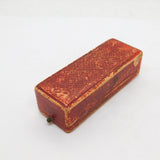 Edwardian Faux Leather Jewellert Stick Pin Box 'Grundy, St Helens' Antique