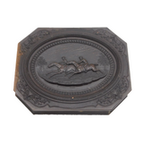 Edwardian Early Bakelite Horse Racing Portrait Frame on Card Antique c1910s